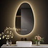 Bathroom Mirror with LED Lights Touch Dimmable Demister Irregular Wall Mounted