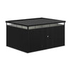 Galvanised Metal Garden Shed Outdoor Tool Storage House with Lockable Door Black