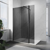 Black Walk In Shower Enclosure Screen With Flipper Panel Wet Room Glass Cubicle
