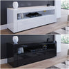 Modern TV Stand Unit Cabinet Living Room Set Entertainment Gloss Doors Free LED