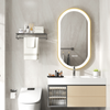 Glam Smart LED Bathroom Mirror Frontlit Anti-fog Vanity Mirror Sanding Gold Edge