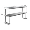 Stainless Steel Kitchen Commercial Prep Table Overshelf Catering Worktop Bench