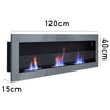 90-140cm Bio Ethanol Fireplace Grey Wall/Insert Biofire Fire Burner +Accessories