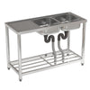 Catering Sink Kitchen Stainless Steel Single/Double Bowl Drainer Unit Prep Table