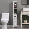 Modern Bathroom Tall Cabinet with Storage Shelf&Door Corner Shelf Bookshelf