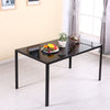 3 sizes Black Glass Dining Table and 4/ 6 Faux Leather Chairs Set Home Furniture