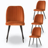 Set of 2,4,6 Velvet Suede Dining Chairs Upholstered seat Ergnomic with Metal Leg