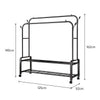 Rolling Double Clothes Rail Hanging Rack Garment DisplayStand Shoe Storage Shelf