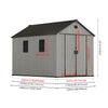 16x8 12x8 8x8FT Plastic Garden Tool Storage Shed Outdoor Lockable Bike Bin House