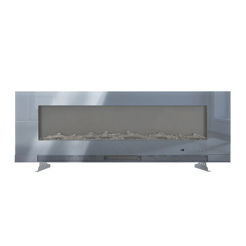 LED Fireplace Media Wall Fire Wall Mounted / Standing Electric Heater 40-100in