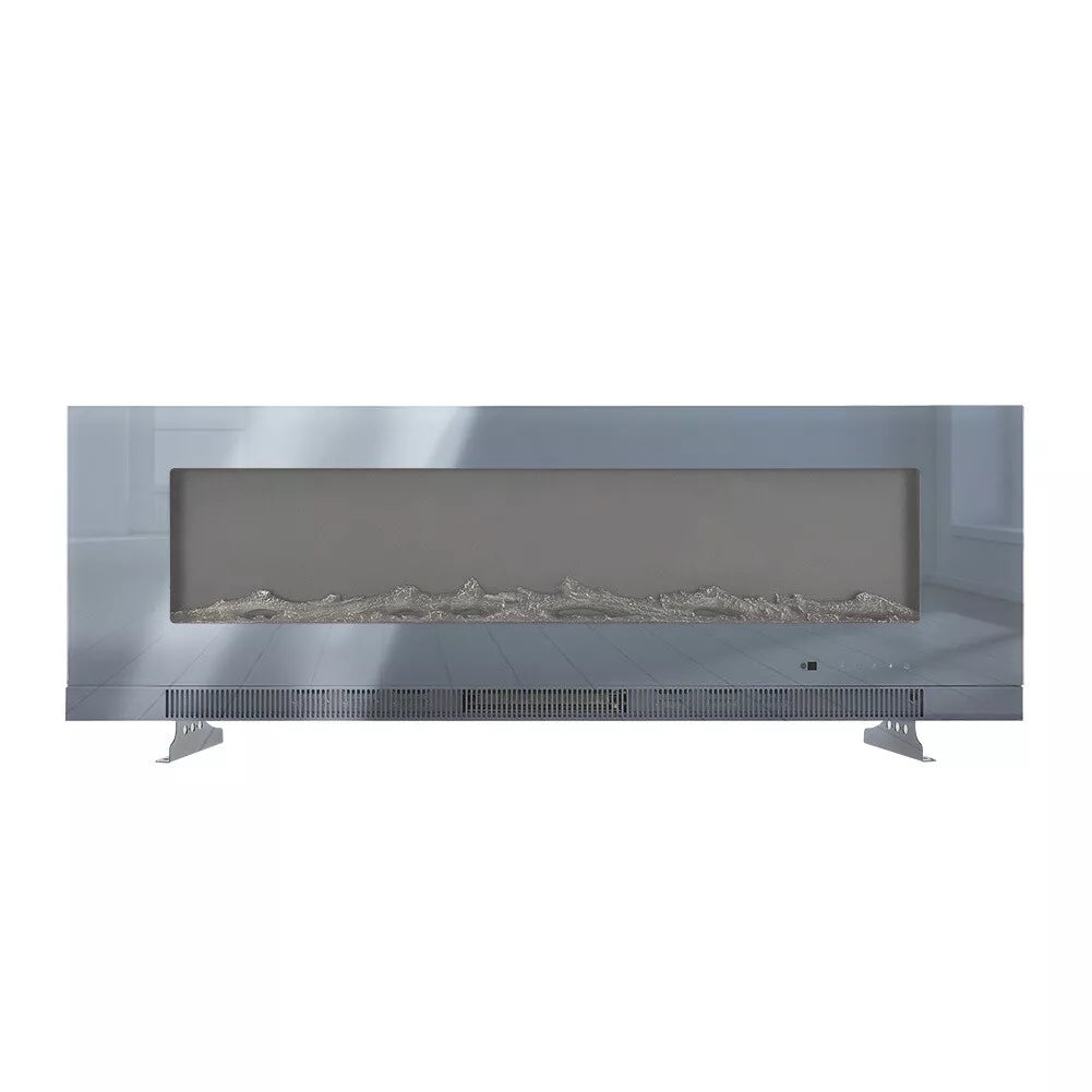 LED Fireplace Media Wall Fire Wall Mounted / Standing Electric Heater 40-100in