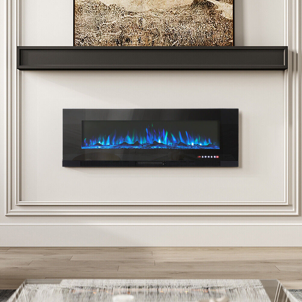 40-100in LED Fireplace Media Wall Fire Wall Mounted / Standing Electric Heater