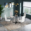 Luxury Dining Table Set Kitchen Table and Chairs Round/Square Metal Glass Table