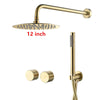 Brass Round Bathroom Rainfall Shower System Mixer Valve Set Bathtub Faucet Taps