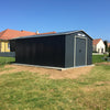 Galvanised Metal Garden Storage Shed Apex Pent Roof Window Frame Shed Anthracite