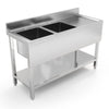 Catering Sink Kitchen Stainless Steel Single/Double Bowl Drainer Unit Prep Table