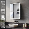 Bathroom Mirror Cabinet with Shaver Socket Demister 3 LED Lights Black Cupboard