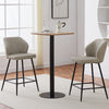 Set of 2 Bar Stools Faux Leather Back Upholstered Metal Legs Barstool Pub Chair