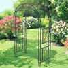 Metal Decorative Garden Arch with Ground Spikes Climbing Plant Support Trellis