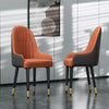 2PCS Dining Chair Upholstered Accent Chair Kitchen Formal Elegant Leather Seat