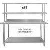 Catering Stainless Steel Table Commercial Overshelf Kitchen Prep Bench Shelves