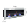 90-140cm Bio Ethanol Fireplace Grey Wall/Insert Biofire Fire Burner +Accessories