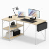 Flamaker Office Desk L Shaped Corner Desk Gaming Desk Home w/ Storage Shelves