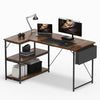 Flamaker Office Desk L Shaped Corner Desk Gaming Desk Home w/ Storage Shelves