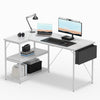 Flamaker Office Desk L Shaped Corner Desk Gaming Desk Home w/ Storage Shelves