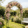 Metal Decorative Garden Arch with Ground Spikes Climbing Plant Support Trellis