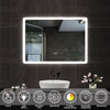 Illuminated Bathroom Mirror With LED light Shaver Socket Bluetooth Demister