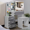 Dressing Table With Drawers Mirror Stool Set Makeup Desk Vanity Table Bedroom