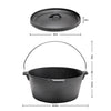 Portable Deep and Thick Stew Pot, Cast Iron Pot, Camping Cooking