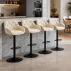 Set of 2/4 Bar Stools Velvet w/Armrest 8cm Thick Seat Swivel Bar Chair Breakfast