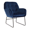 Velvet Armchair Quilted Back Leather Single Sofa Padded Seat Accent Chair Lounge