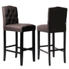 Linen Fabric Bar Stool Chair High Stools Breakfast Counter Padded Seat Wood Legs