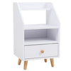 Extra Tall Bedside Cabinet Nightstand Side Table Shelf Bookshelf Storage Drawer
