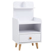 Extra Tall Bedside Cabinet Nightstand Side Table Shelf Bookshelf Storage Drawer
