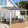 Aluminium Lean-To Gazebo, Wall-Mounted Hardtop Roof Pergola for Garden & Patio