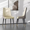 2PCS Dining Chair Upholstered Accent Chair Kitchen Formal Elegant Leather Seat