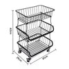2-6 Tier Vegetable Fruit Trolley Cart Kitchen Rack Storage Basket Holder Shelf