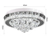 40/50cm Flush Mount Modern Square Ceiling Chandelier Crystal Light Lamp Pendant