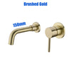 Bathroom Brass Concealed Basin Mixer Taps Sink Faucet Swivel Spout,Brushed Gold