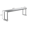 Stainless Steel Kitchen Commercial Prep Table Overshelf Catering Worktop Bench