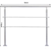 Outdoor Hand Rail Stainless Steel Balustrade Step Stair Handrail Cross Bar Porch