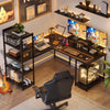 Flamaker Computer Desk with Storage Shelves L Shaped Desk Home Office Coner Desk