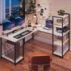 Flamaker Computer Desk with Storage Shelves L Shaped Desk Home Office Coner Desk