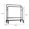 Rolling Double Clothes Rail Hanging Rack Garment DisplayStand Shoe Storage Shelf