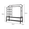 Heavy Duty Double Clothes Rail Cloth Rack Open Wardrobe With Shelves &Shoe Stand