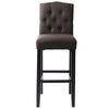 Linen Fabric Bar Stool Chair High Stools Breakfast Counter Padded Seat Wood Legs